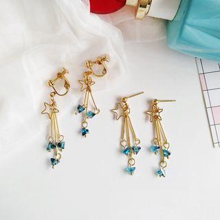 Faux Crystal Alloy Star Fringed Earring
