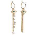 Faux Pearl Non-matching Tasseled Earring