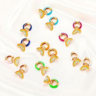 Rainbow Hoop Drop Earring