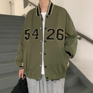 Number Applique Baseball Jacket
