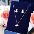 Wedding Set: Pearl Necklace + Earring