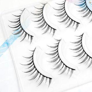 False Eyelashes 5 Pairs - Black - 0.1cm