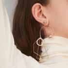 Alloy Open Hoop Earring 1 Pair - 925 Silver - One Size
