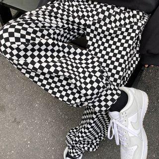 Check Woolen Jogger Pants
