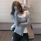 Plain Tank Top / Side-slit Long-sleeve T-shirt