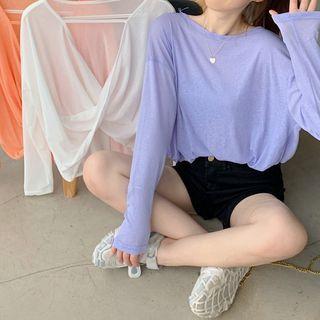 Cross-back Sheer Oversize Top