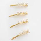 Faux Pearl Lettering Hair Pin (various Designs)