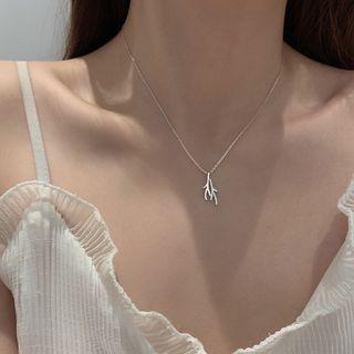 Branches Rhinestone Pendant Sterling Silver Necklace Silver - One Size