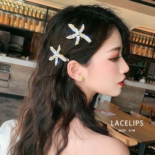 Starfish / Rhinestone Alloy Hair Clip