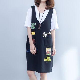 Print Pinafore Dress