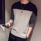 Contrast Color Long-sleeve T-shirt