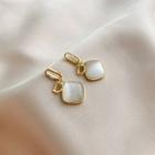 Lettering Gemstone Drop Earring 1 Pair - Ndyz612 - Gold - One Size