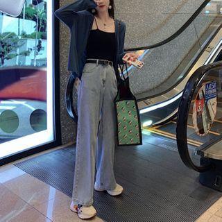 Wide-leg Jeans / Cardigan / Camisole Top / Set