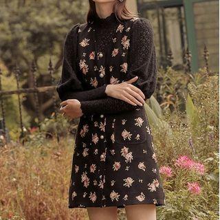 Sleeveless Floral Print Button-up Mini Dress