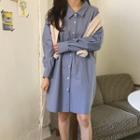 Single-breasted Long-sleeve Shirtdress