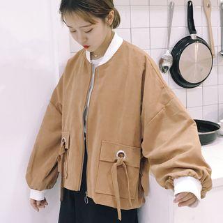 Lantern-sleeve Zip Jacket