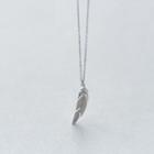 Feather Pendant Sterling Silver Necklace Silver - One Size