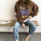 Graphic Loose-fit Fleece-lined Sweatshirt