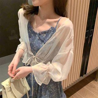 Elbow-sleeve Ruffle Light Jacket