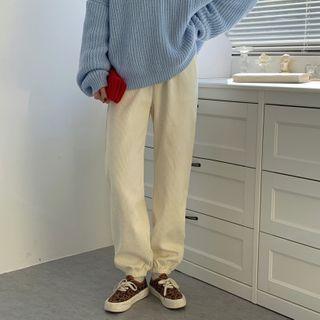 Corduroy Pants White - One Size