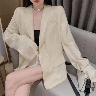 Plain Blazer Beige - One Size