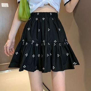Embroidered High-waist Skirt