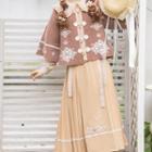 Set: Elbow-sleeve Jacket + Top + Midi Skirt