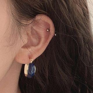 Hoop Earring 1 Pair - Dark Sea Blue - One Size