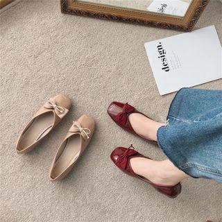 Square-toe Patent Bow Flats