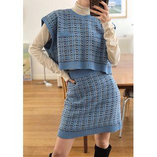 Glitter Knit Mini Skirt