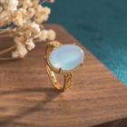 Faux Gemstone Alloy Open Ring Cp325 - Gold - One Size
