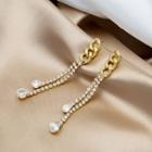 Rhifnestone Ring Earring 1 Pair - E2327-4 - Gold - One Size