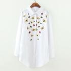 Bee Embroidered Sequined Shirt