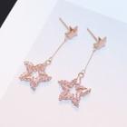 Faux Crystal Star Drop Earring 1 Pair - As Shown In Figure - One Size