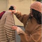 Reversible Striped Loose-fit Sweater