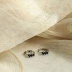 Rhinestone Mini Hoop Earring Silver & Black - One Size