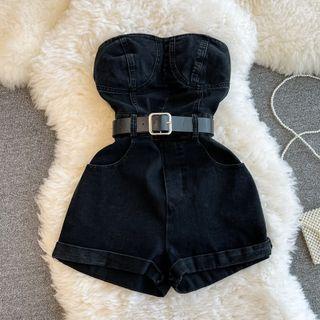 Denim Strapless Romper