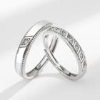 Couple Matching Rhinestone Sterling Silver Open Ring (various Designs)