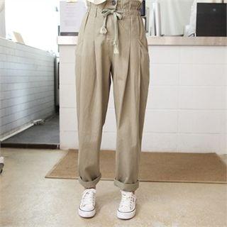 Paperbag-waist Harem Pants