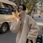 Fleece Sweatshirt With Lining - Thicken - Light Camel - One Size