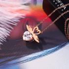 18k Rose Gold Plated Rhinestone Swan Pendant Necklace