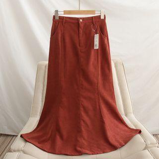 Slit-back Mermaid Midi Skirt