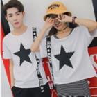 Couple Matching Star Short-sleeve T-shirt / Stripe Dress / Shorts