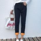 Fleece-lined Harem Slim-fit Jeans