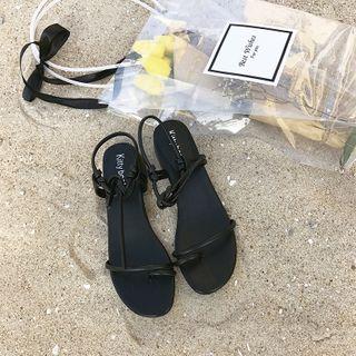 Ankle-strap Flat Slide Sandals