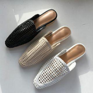 Woven Low-heel Mules