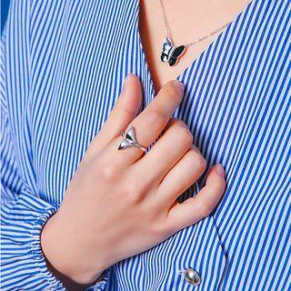 Whale Tail Ring Silver - One Size