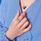 Whale Tail Ring Silver - One Size