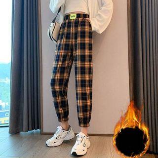 High Waist Plaid Sweatpants
