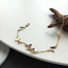Butterfly Rhinestone Bracelet 1 Pc - Gold - One Size